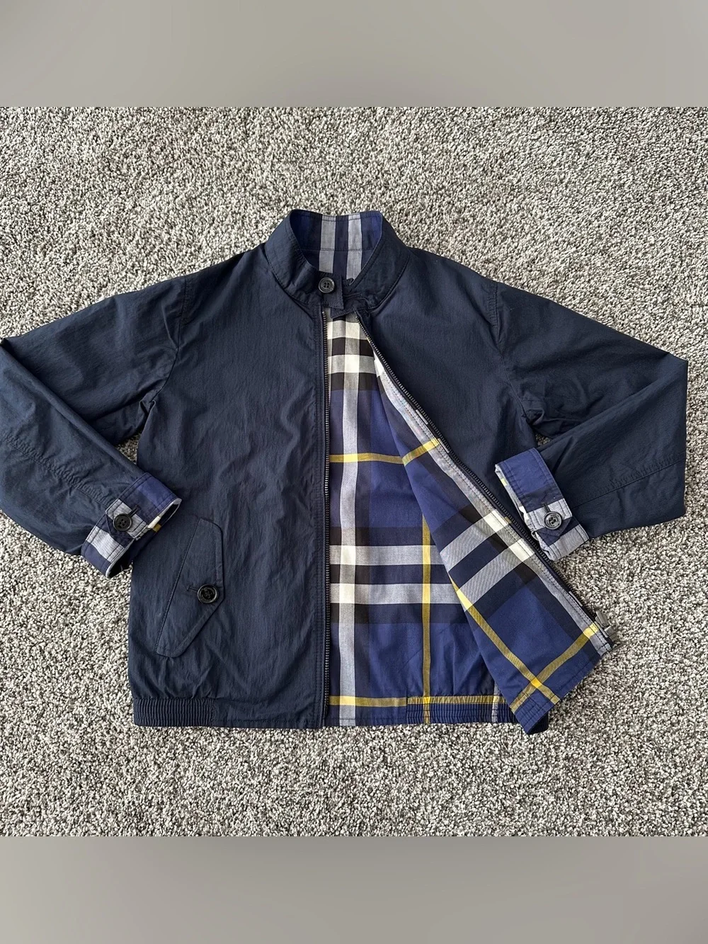 Authentic BURBERRY Boy Bomber Windbreaker Reversible Jacket Kid Youth 9-10 Year